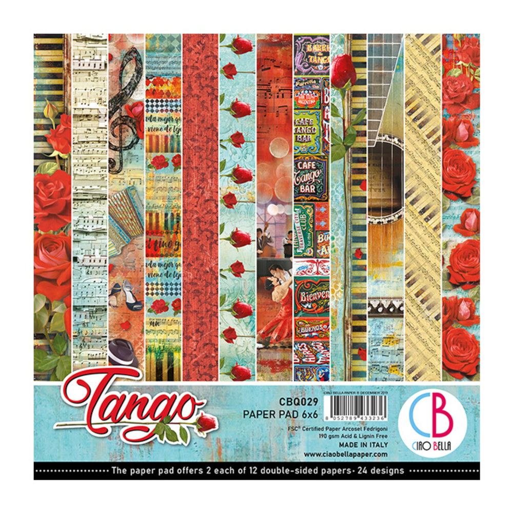 Ciao Bella Papercrafting Tango 6x6 Inch Paper Pad (CBQ029)
