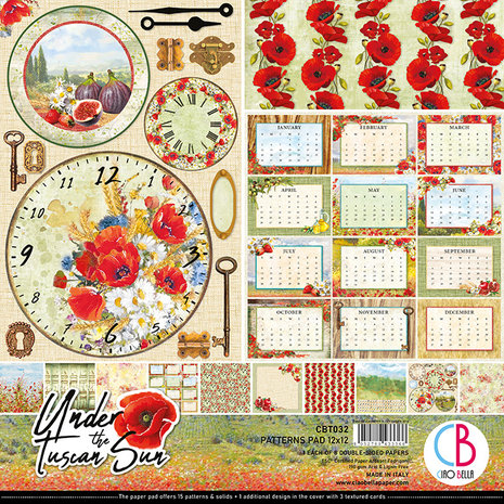 Ciao Bella Papercrafting Under the Tuscan Sun 12x12 Inch Patterns Pad (CBT032) Ciao Bella Papercrafting Under the Tuscan Sun 12x12 Inch Patterns Pad (CBT032)