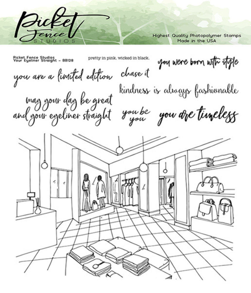 Picket Fence Studios Your Eyeliner Straight Clear Stamps (BB-128)