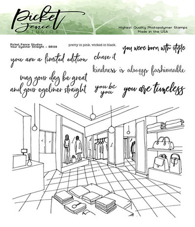 Picket Fence Studios Your Eyeliner Straight Clear Stamps (BB-128)