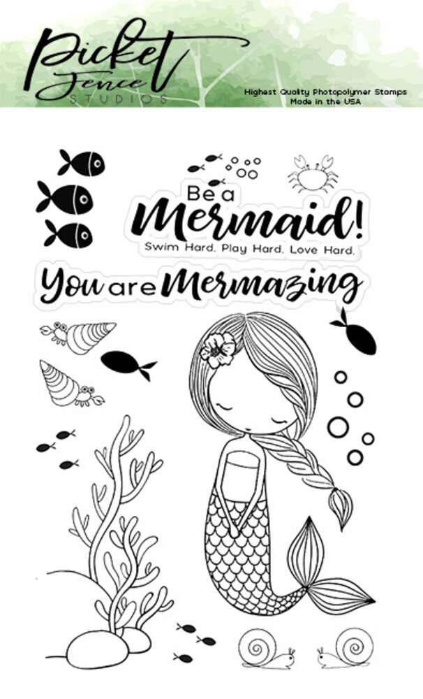 Picket Fence Studios Little Coral Girl Clear Stamps (OC-101) Picket Fence Studios Little Coral Girl Clear Stamps (OC-101)