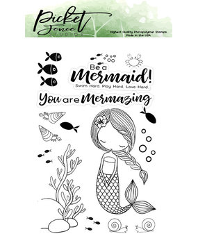 Picket Fence Studios Little Coral Girl Clear Stamps (OC-101) Picket Fence Studios Little Coral Girl Clear Stamps (OC-101)