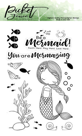 Picket Fence Studios Little Coral Girl Clear Stamps (OC-101) Picket Fence Studios Little Coral Girl Clear Stamps (OC-101)