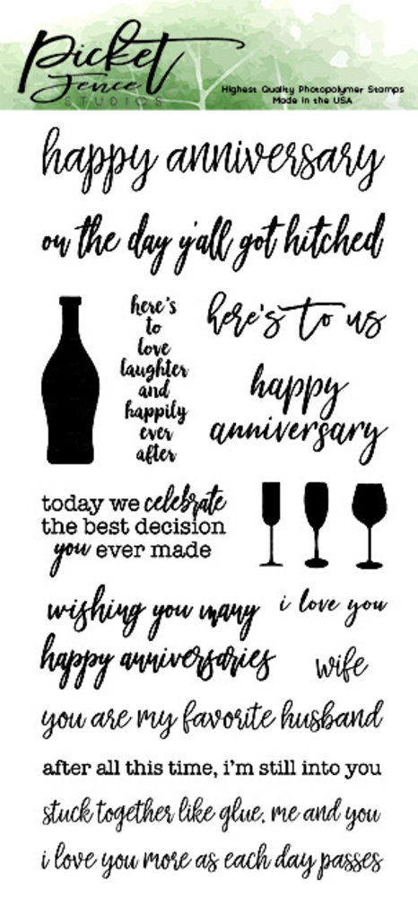 Picket Fence Studios Ways To Say Happy Annivesary Clear Stamps (S-134) Picket Fence Studios Ways To Say Happy Annivesary Clear Stamps (S-134)