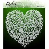 Picket Fence Studios Flowers in a Heart Stencil (SC-151)