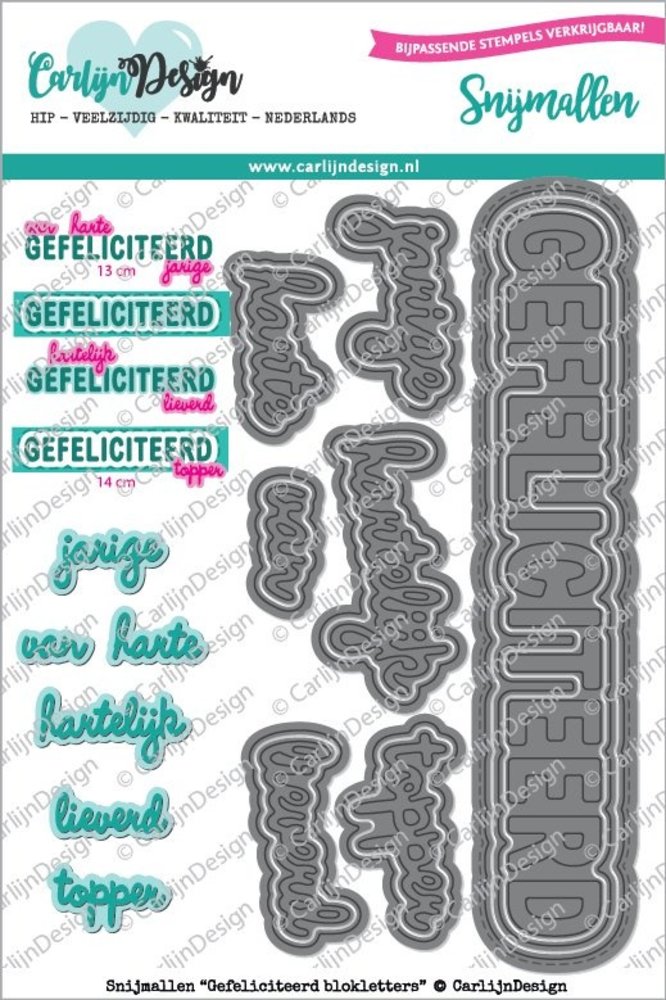 Carlijn Design Snijmal Gefeliciteerd Blokletters (CDSN-0042) Carlijn Design Snijmal Gefeliciteerd Blokletters (CDSN-0042)