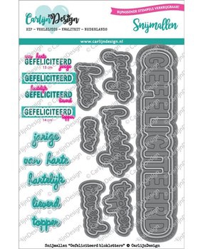 Carlijn Design Snijmal Gefeliciteerd Blokletters (CDSN-0042) Carlijn Design Snijmal Gefeliciteerd Blokletters (CDSN-0042)