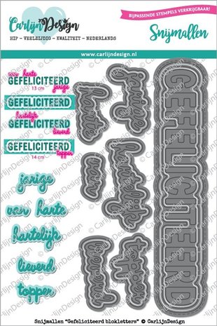 Carlijn Design Snijmal Gefeliciteerd Blokletters (CDSN-0042) Carlijn Design Snijmal Gefeliciteerd Blokletters (CDSN-0042)