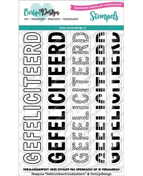 Carlijn Design Clear Stamps Gefeliciteerd Blokletters (CDST0041)