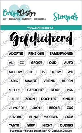 Carlijn Design Clear Stamps Extra Tekstjes (CDST0045) Carlijn Design Clear Stamps Extra Tekstjes (CDST0045)