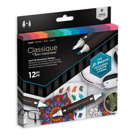 Spectrum Noir Classique Alcohol Markers Set Jewels (12pcs) (SPECN-CS12-JEW) Spectrum Noir Classique Alcohol Markers Set Jewels (12pcs) (SPECN-CS12-JEW)