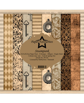 Paper Favourites Steampunk 12x12 Inch Paper Pack (PF318) Paper Favourites Steampunk 12x12 Inch Paper Pack (PF318)