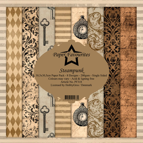 Paper Favourites Steampunk 12x12 Inch Paper Pack (PF318)