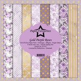 Paper Favourites Gold Purple Roses 12x12 Inch Paper Pack (PF319)