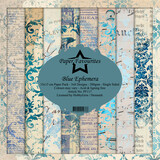 Paper Favourites Blue Ephemera 6x6 Inch Paper Pack (PF117)