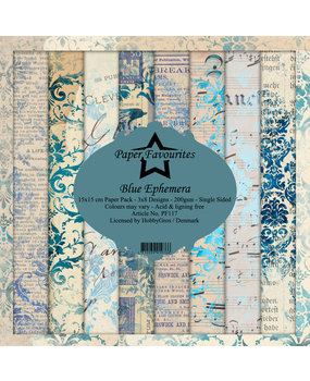 Paper Favourites Blue Ephemera 6x6 Inch Paper Pack (PF117)