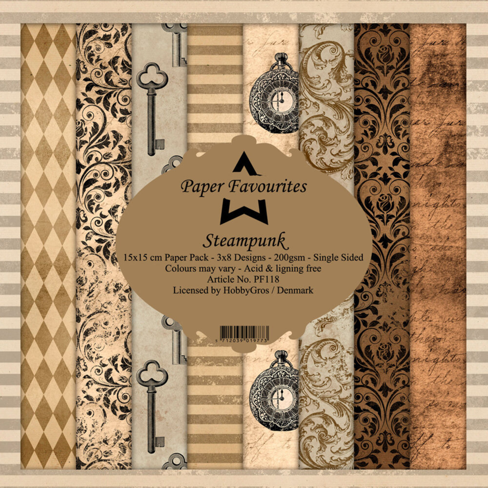 Paper Favourites Steampunk 6x6 Inch Paper Pack (PF118) Paper Favourites Steampunk 6x6 Inch Paper Pack (PF118)