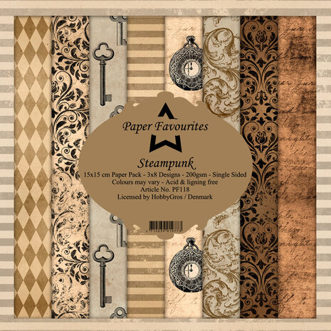 Paper Favourites Steampunk 6x6 Inch Paper Pack (PF118) Paper Favourites Steampunk 6x6 Inch Paper Pack (PF118)