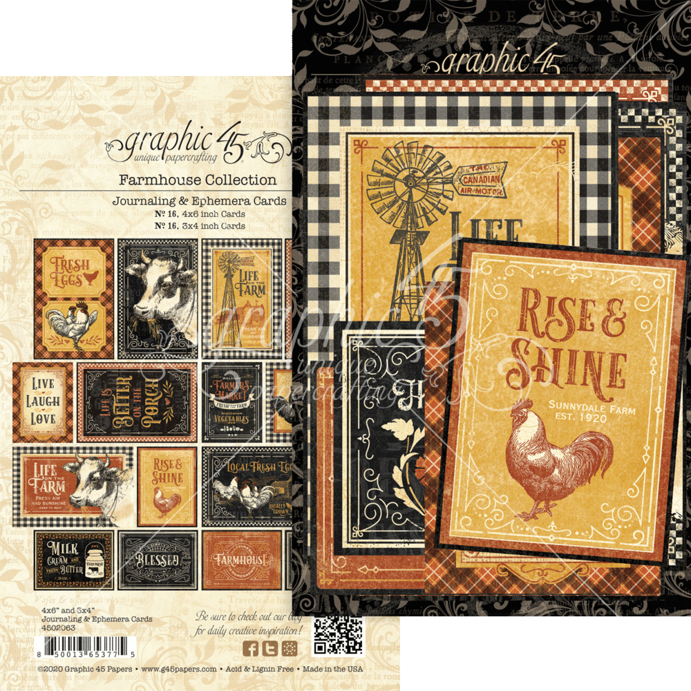 Graphic 45 Farmhouse Journaling & Ephemera Cards (4502063) Graphic 45 Farmhouse Journaling & Ephemera Cards (4502063)