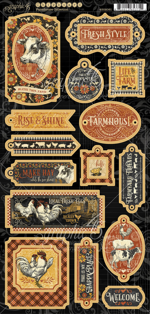 Graphic 45 Farmhouse Chipboard (4502061)