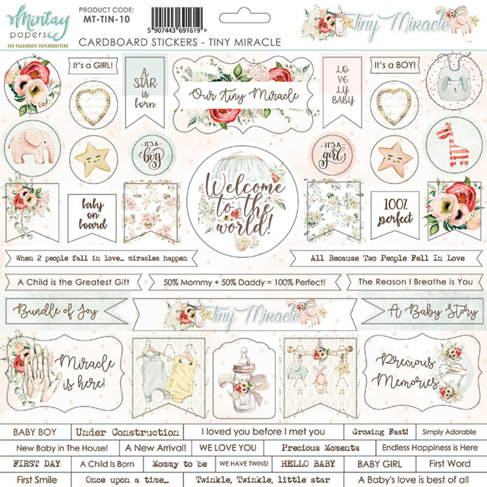 Mintay Tiny Miracle 12x12 Inch Scrapbooking Paper Set (MT-TIN-07) Mintay Tiny Miracle 12x12 Inch Scrapbooking Paper Set (MT-TIN-07)