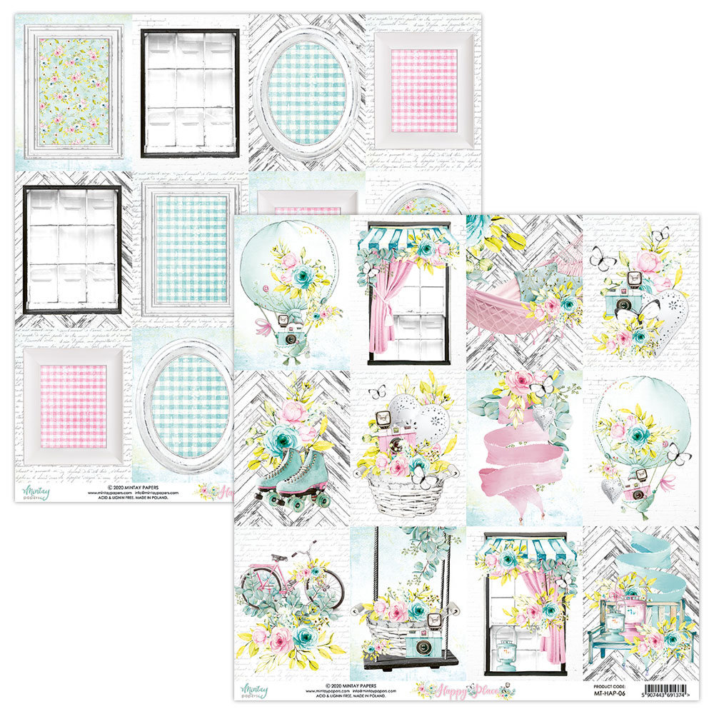 Mintay Happy Place 12x12 Inch Scrapbooking Paper Set (MT-HAP-07)