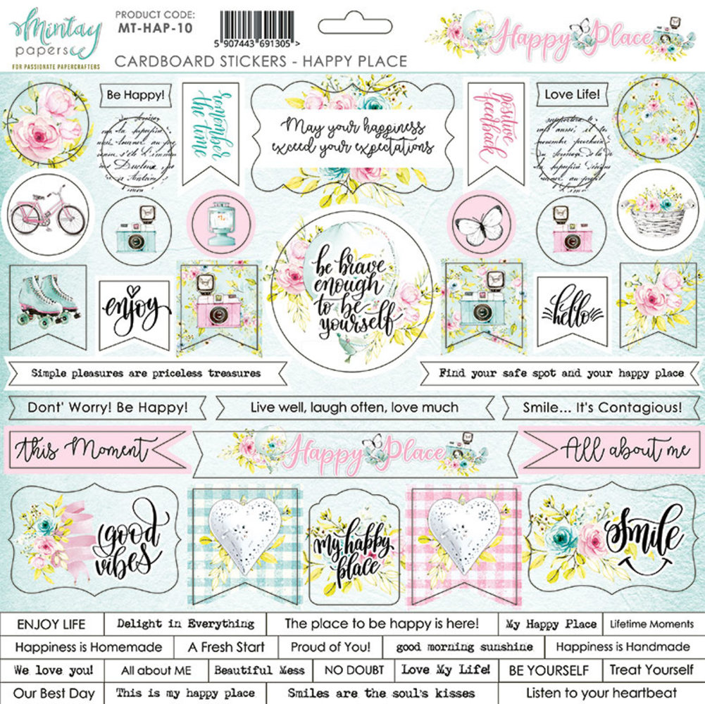 Mintay Happy Place 12x12 Inch Scrapbooking Paper Set (MT-HAP-07)