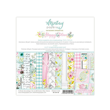 Mintay Happy Place 6x6 Inch Scrapbooking Paper Pad (MT-HAP-08) Mintay Happy Place 6x6 Inch Scrapbooking Paper Pad (MT-HAP-08)