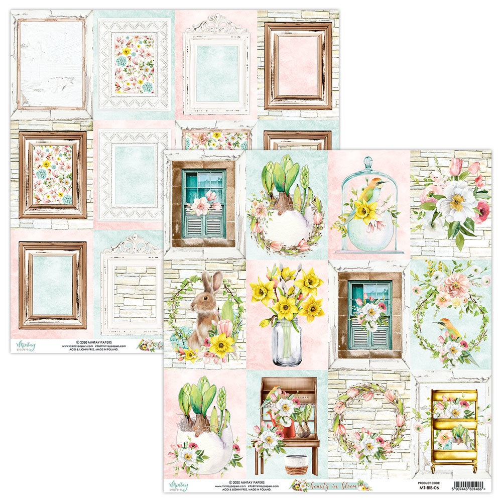 Mintay Beauty in Bloom 12x12 Inch Scrapbooking Paper Set (MT-BIB-07)