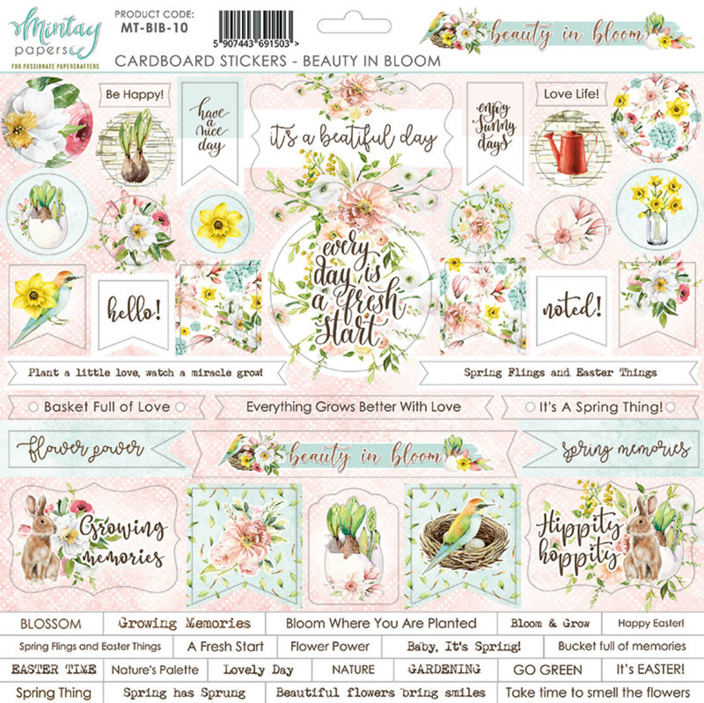 Mintay Beauty in Bloom 12x12 Inch Scrapbooking Paper Set (MT-BIB-07)