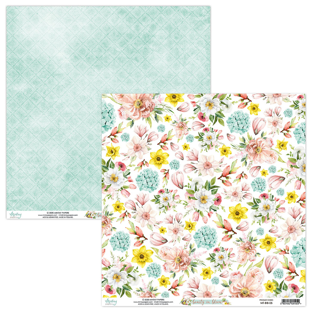 Mintay Beauty in Bloom 6x6 Inch Scrapbooking Paper Pad (MTBIB08