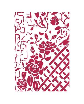 Stamperia Masking Stencil A4 Fence with Roses (KSG440)* Stamperia Masking Stencil A4 Fence with Roses (KSG440)*