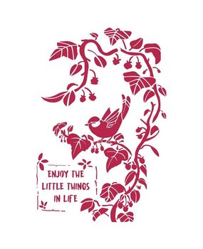 Stamperia Masking Stencil A4 Little Bird on Branch (KSG443) Stamperia Masking Stencil A4 Little Bird on Branch (KSG443)