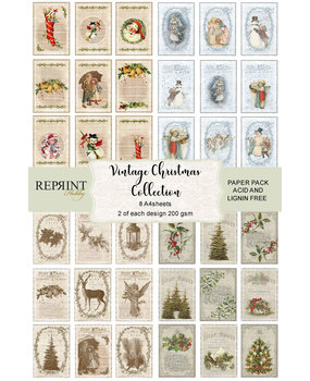 Reprint Vintage Christmas Cutouts A4 Paper Pack (RKP001)