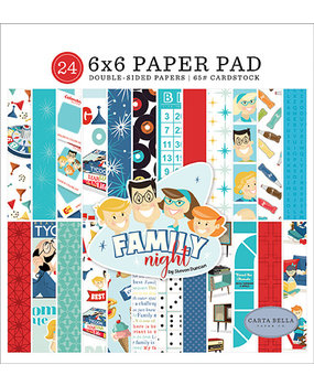 Carta Bella Family Night 6x6 Inch Paper Pad (CBFN114023) Carta Bella Family Night 6x6 Inch Paper Pad (CBFN114023)