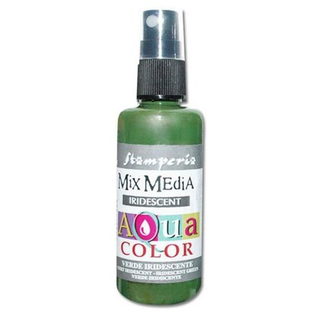 Stamperia Aquacolor Spray 60ml Iridescent Green (KAQ034) Stamperia Aquacolor Spray 60ml Iridescent Green (KAQ034)