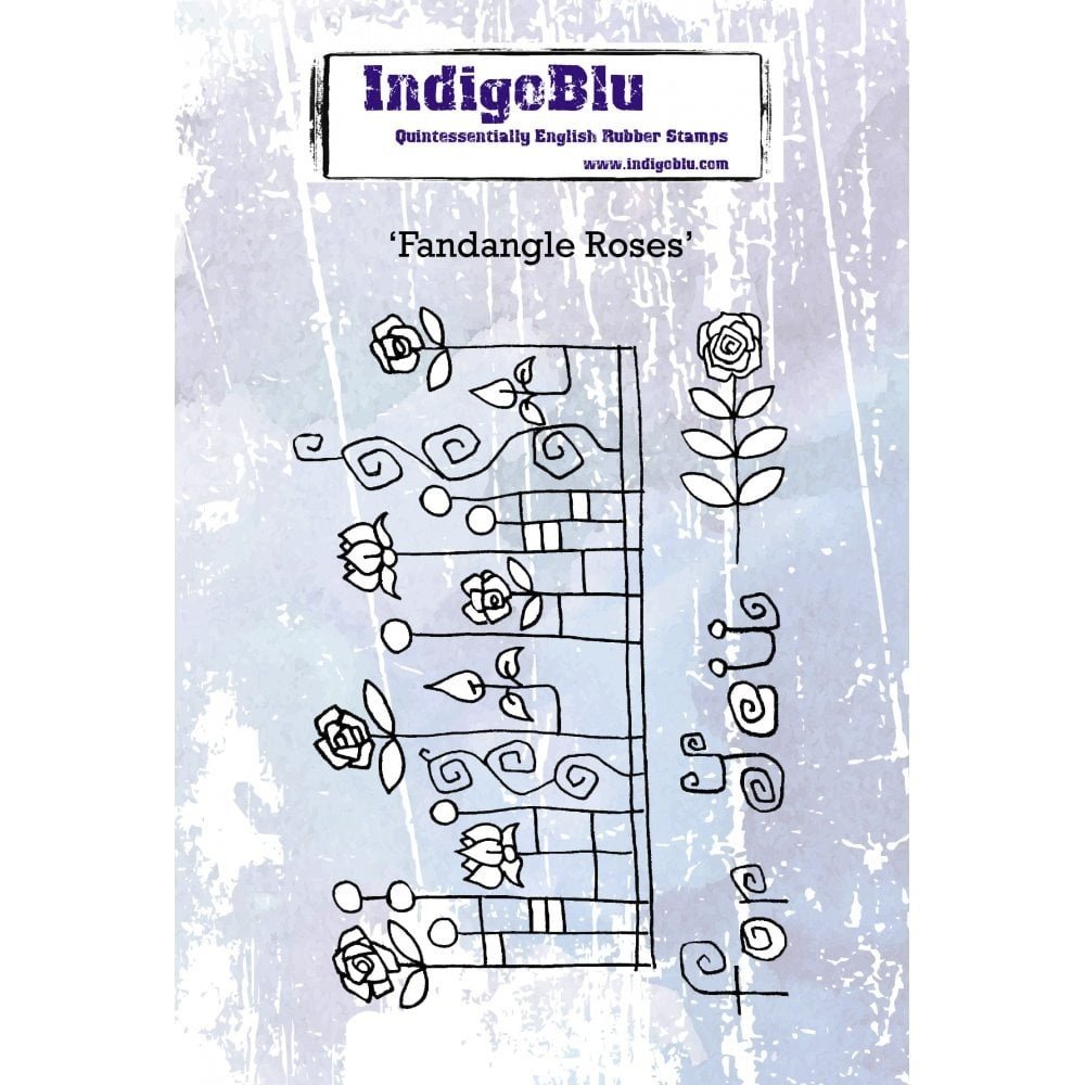 IndigoBlu Fandangle Roses A6 Rubber Stamp (IND0605) IndigoBlu Fandangle Roses A6 Rubber Stamp (IND0605)