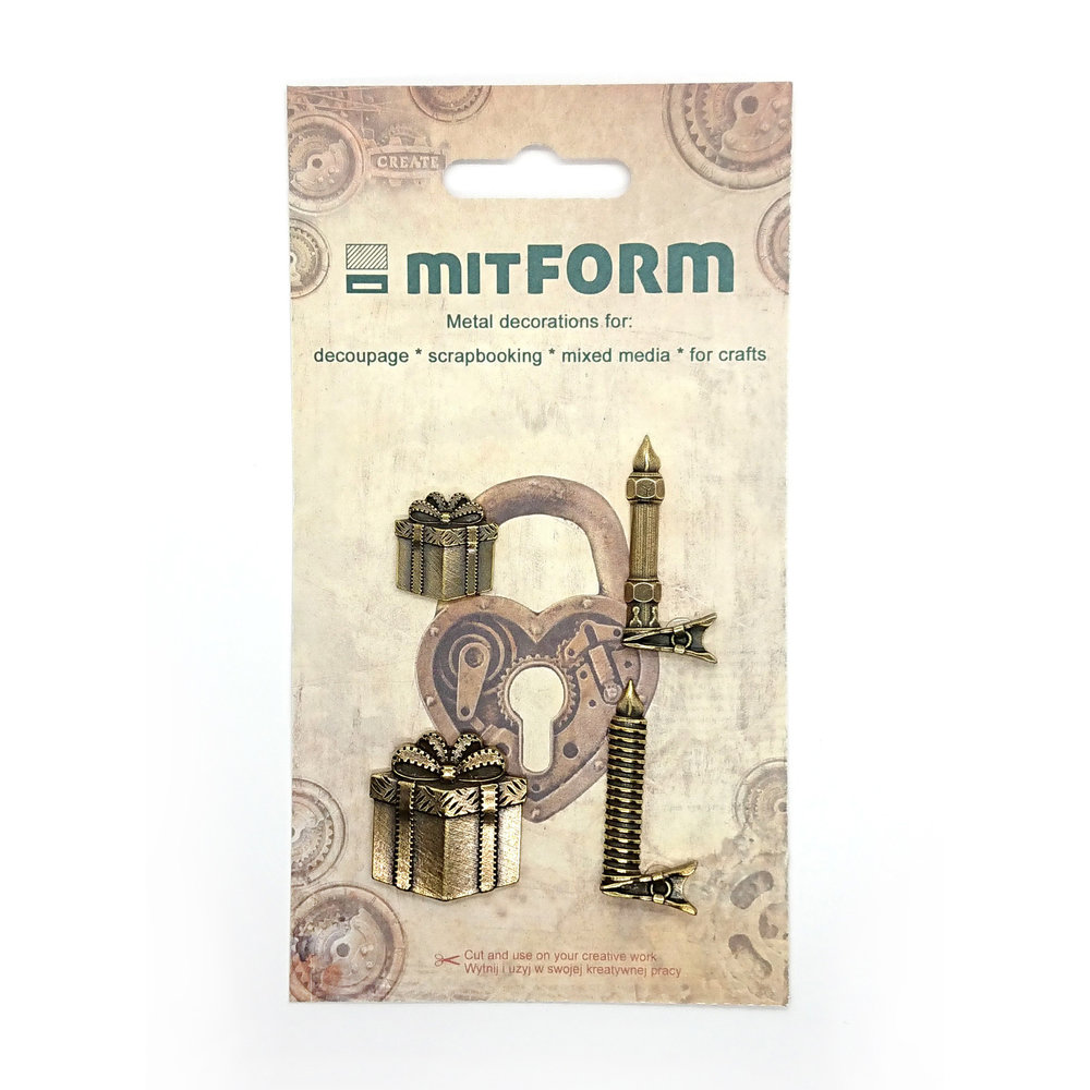 Mitform Christmas 4 Metal Embellishments (MITS006) Mitform Christmas 4 Metal Embellishments (MITS006)