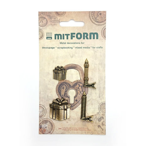 Mitform Christmas 4 Metal Embellishments (MITS006) Mitform Christmas 4 Metal Embellishments (MITS006)