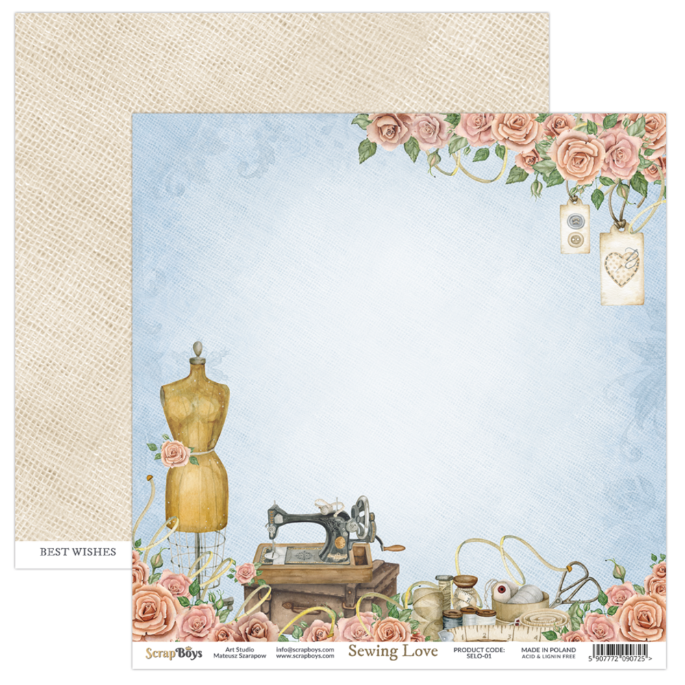 ScrapBoys Sewing Love 6x6 Inch Paper Pad (SELO-09)