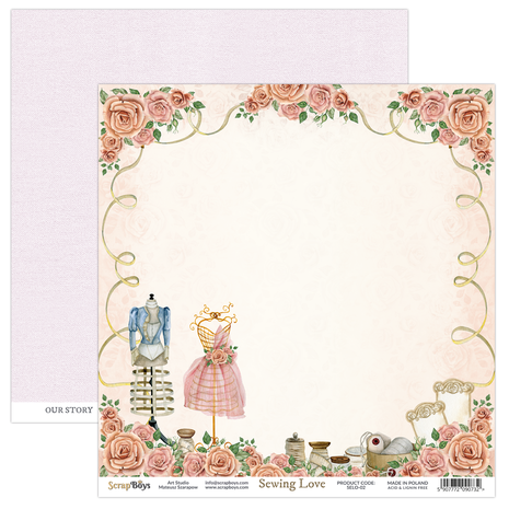 ScrapBoys Sewing Love 6x6 Inch Paper Pad (SELO-09)