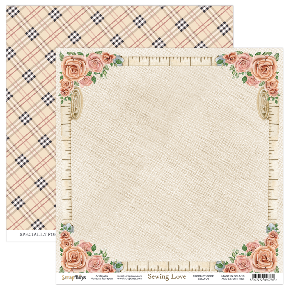 ScrapBoys Sewing Love 6x6 Inch Paper Pad (SELO-09)