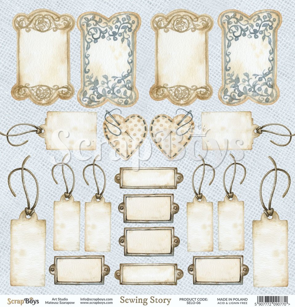 ScrapBoys Sewing Love 12x12 Inch Paper Set (SELO-08) ScrapBoys Sewing Love 12x12 Inch Paper Set (SELO-08)