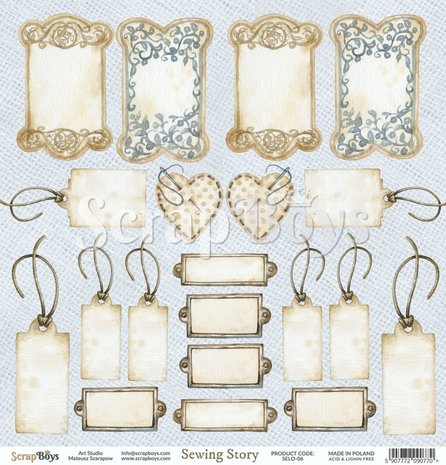 ScrapBoys Sewing Love 12x12 Inch Paper Set (SELO-08) ScrapBoys Sewing Love 12x12 Inch Paper Set (SELO-08)