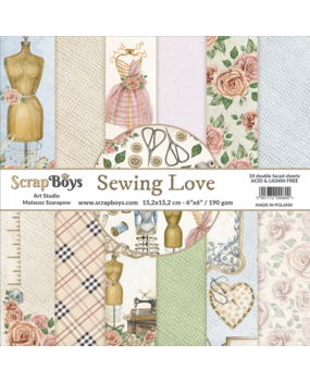 ScrapBoys Sewing Love 6x6 Inch Paper Pad (SELO-09)