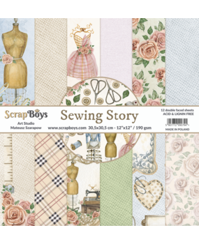 ScrapBoys Sewing Love 12x12 Inch Paper Set (SELO-08) ScrapBoys Sewing Love 12x12 Inch Paper Set (SELO-08)