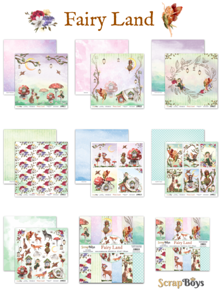 ScrapBoys Fairy Land 12x12 Inch Paper Set (FALA-08)