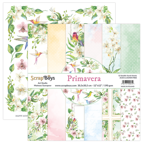 ScrapBoys Primeravera 12x12 Inch Paper Set (PRIM-08) ScrapBoys Primeravera 12x12 Inch Paper Set (PRIM-08)
