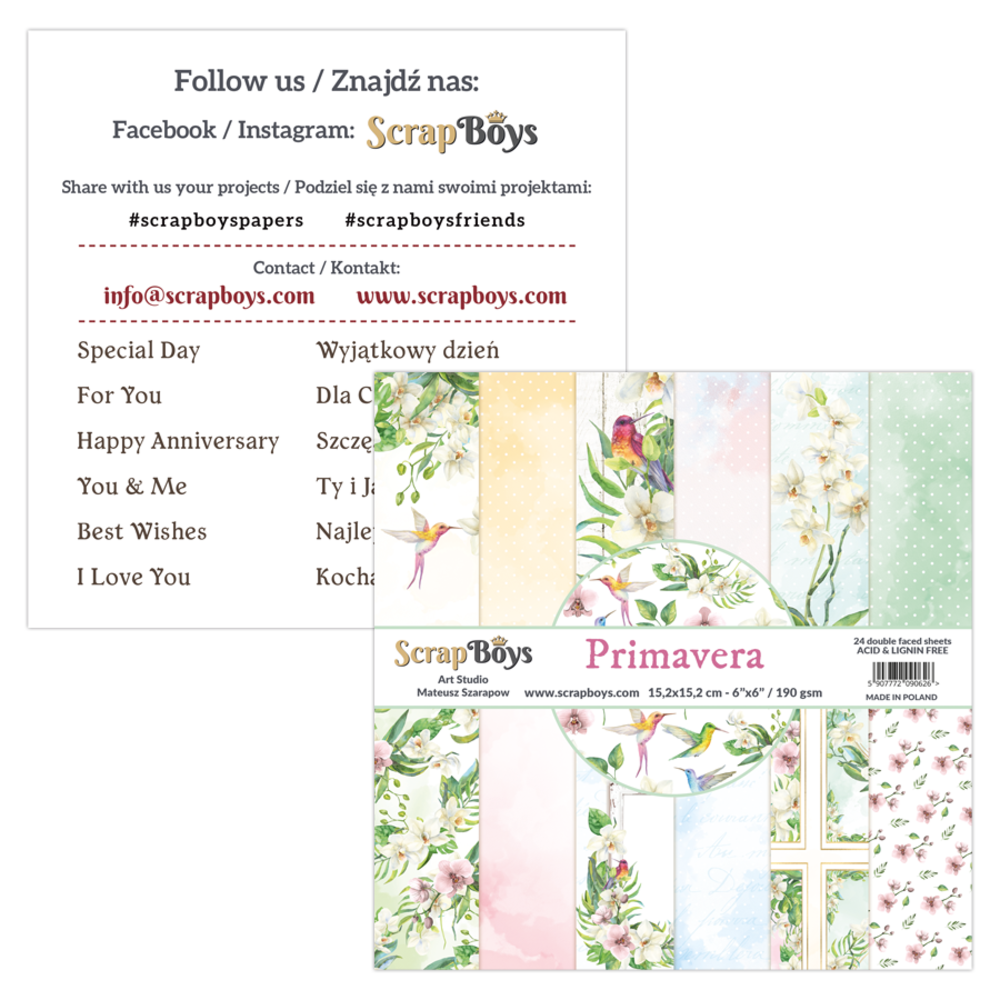 ScrapBoys Primavera 6x6 Inch Paper Pad (PRIM-09)