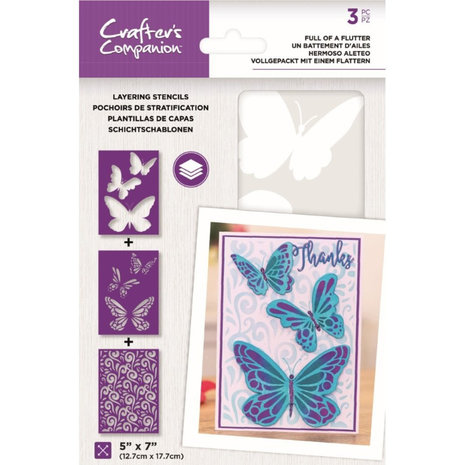 Crafter's Companion Full of a Flutter Layering Kaleidoscope Stencils (CC-STEN-FOAF)